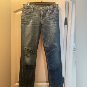 Citizens Of Humanity Women's Dark Blue Amber low rise straight leg